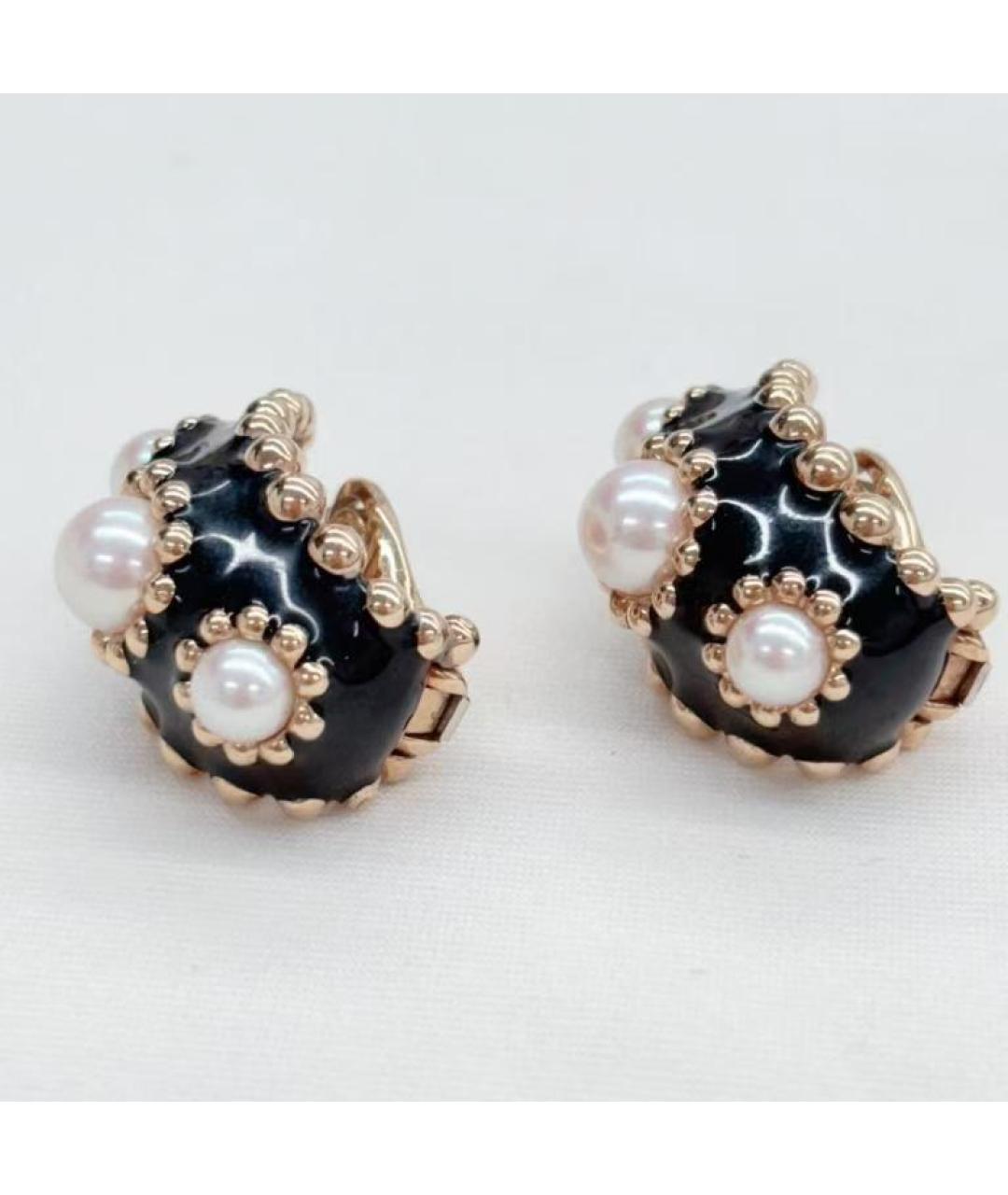 CHANEL Черные латунные серьги, фото 6