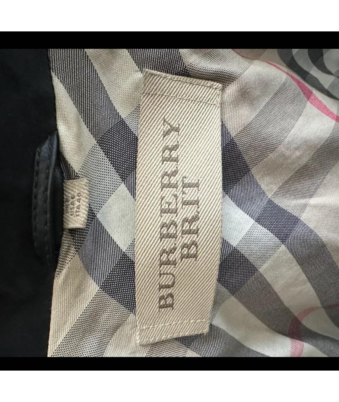 BURBERRY Черная кожаная куртка, фото 4