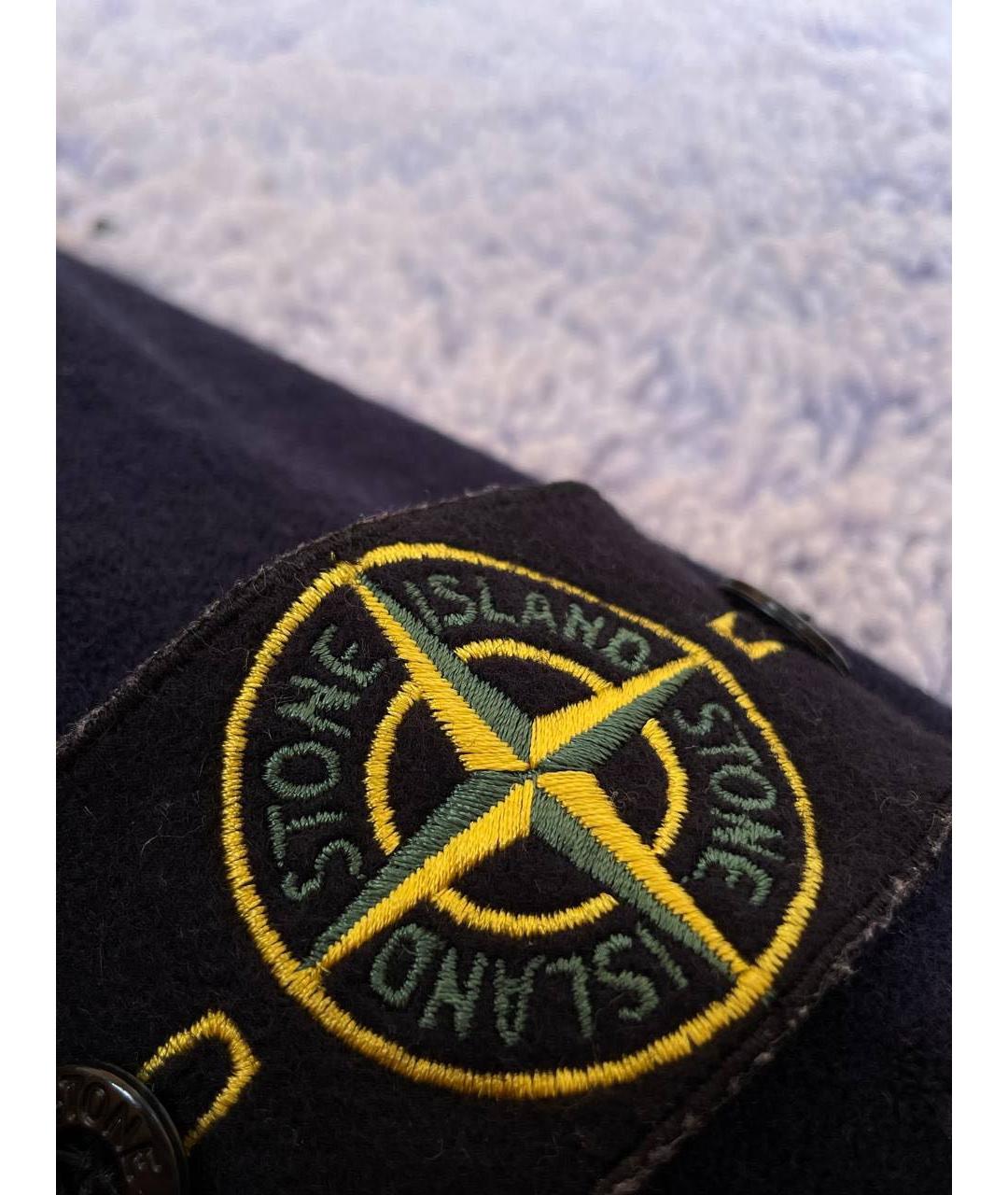 STONE ISLAND Темно-синяя шерстяная водолазка, фото 3
