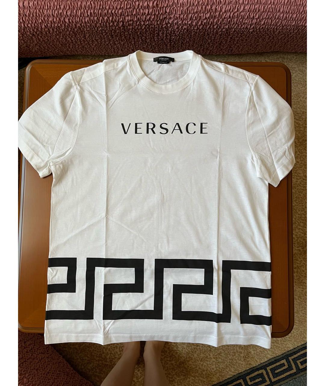 VERSACE Белая хлопковая футболка, фото 8