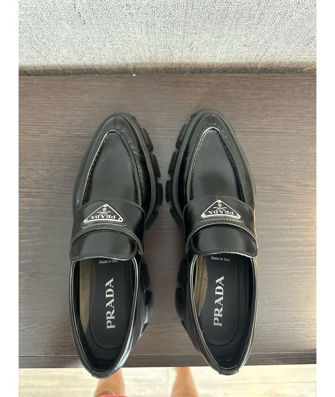 PRADA Черные кожаные лоферы, фото 3