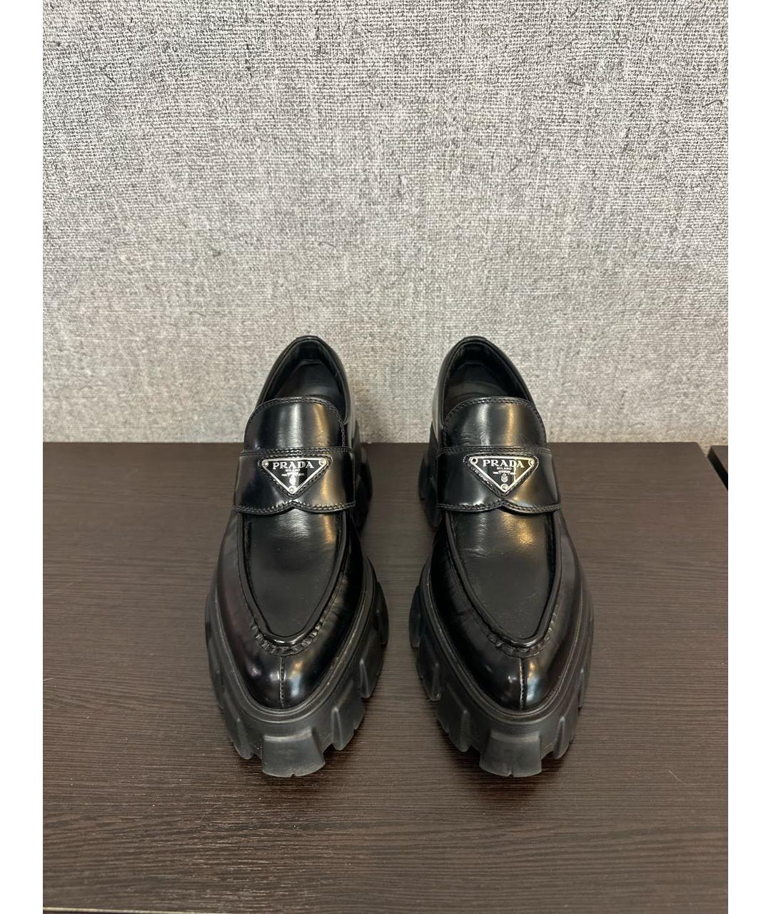 PRADA Черные кожаные лоферы, фото 2