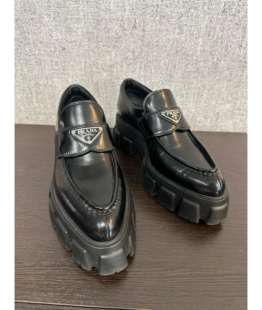 PRADA Черные кожаные лоферы, фото 6