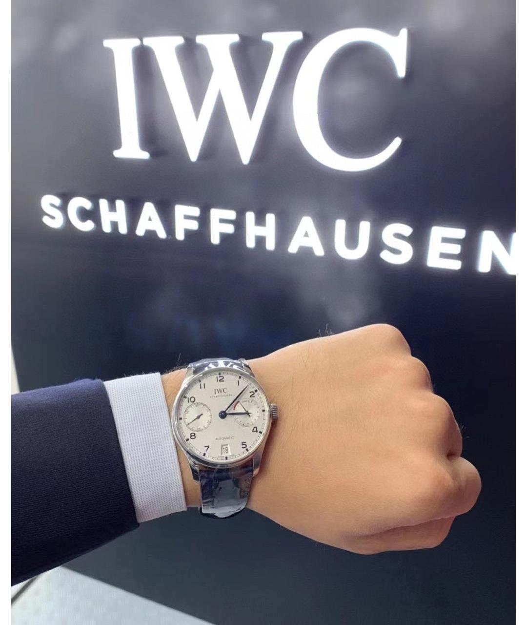 IWC Schaffhausen Черные металлические часы, фото 8