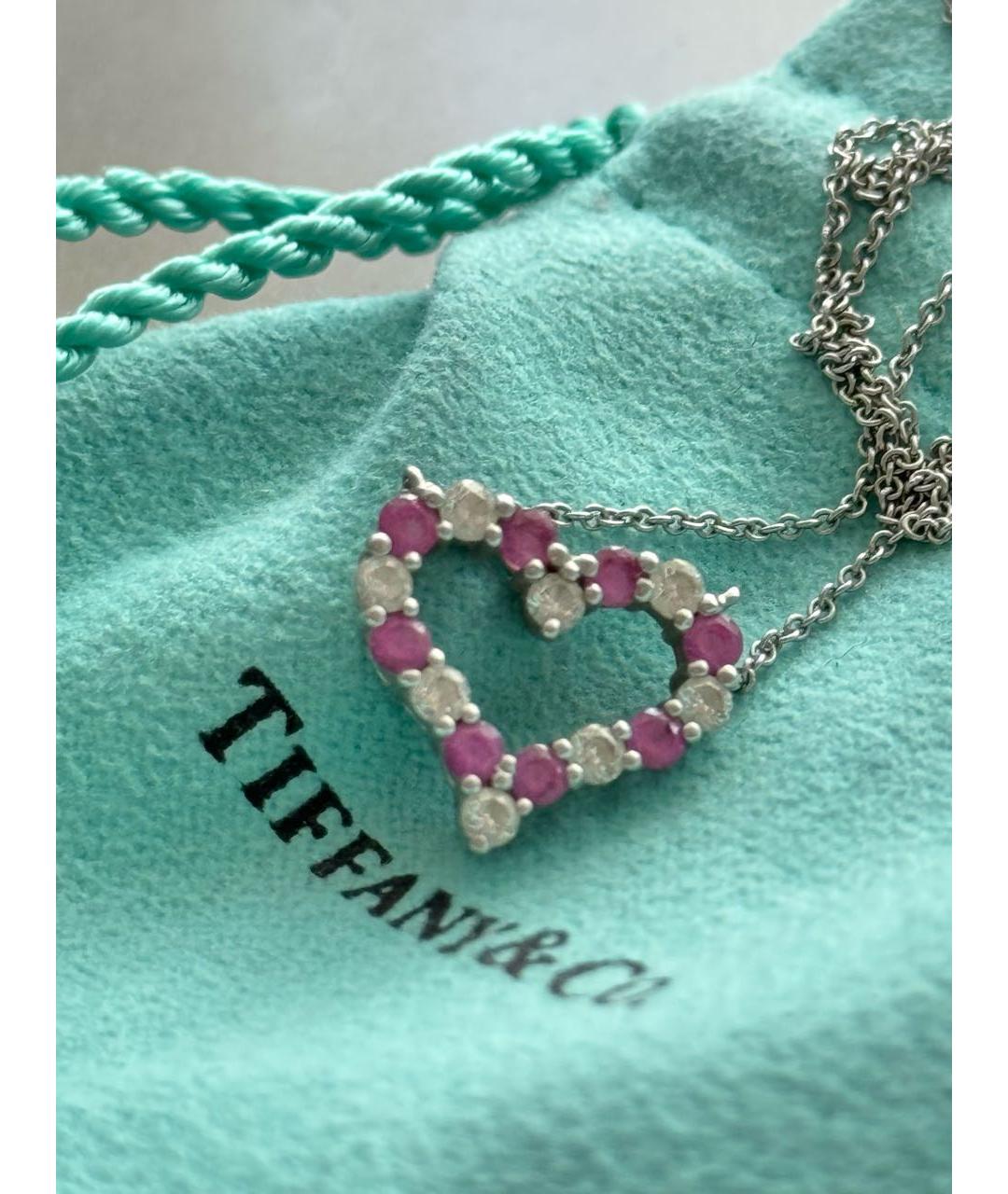 TIFFANY&CO Розовая подвеска из белого золота, фото 3