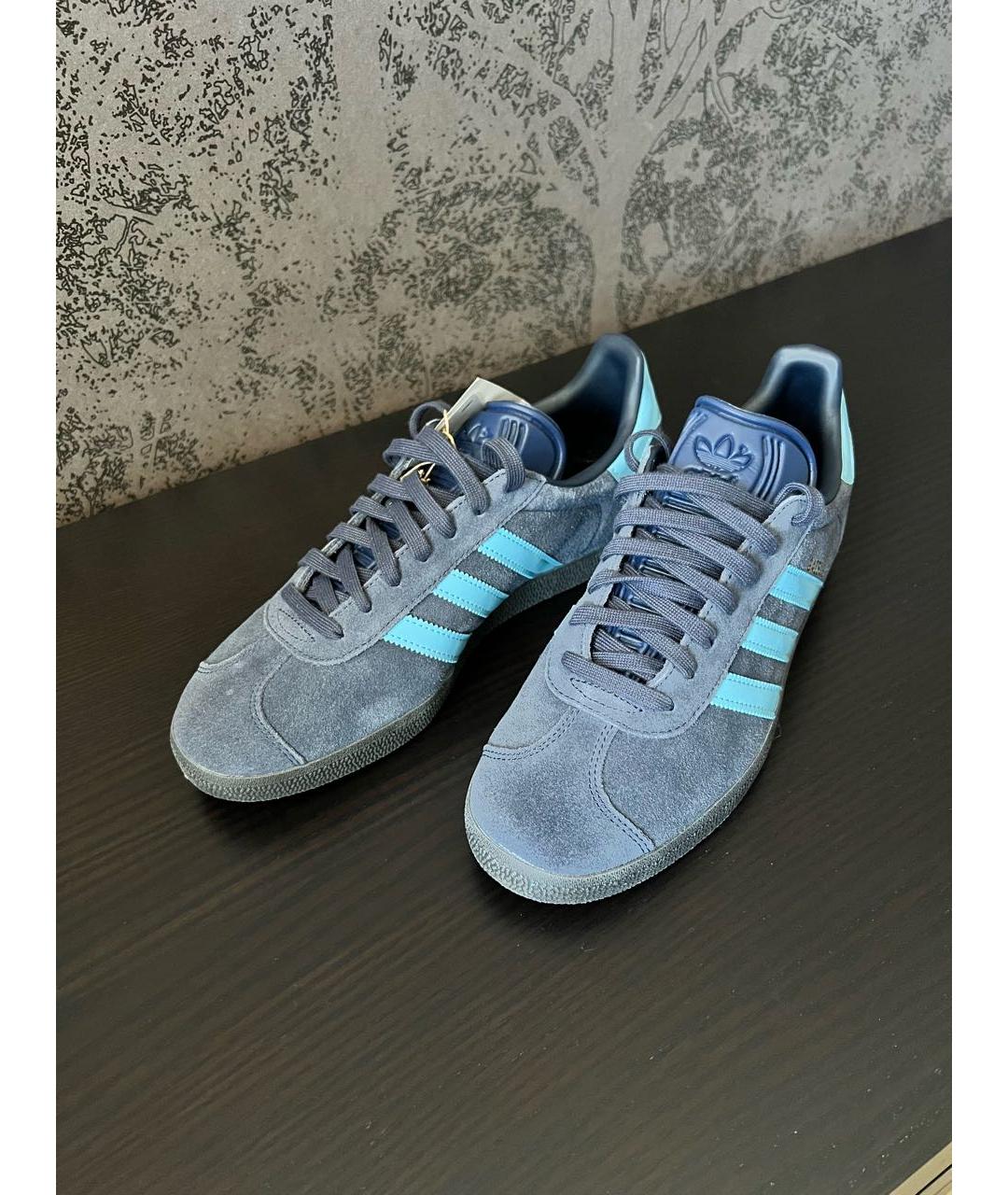 ADIDAS Голубые замшевые низкие кроссовки / кеды, фото 5