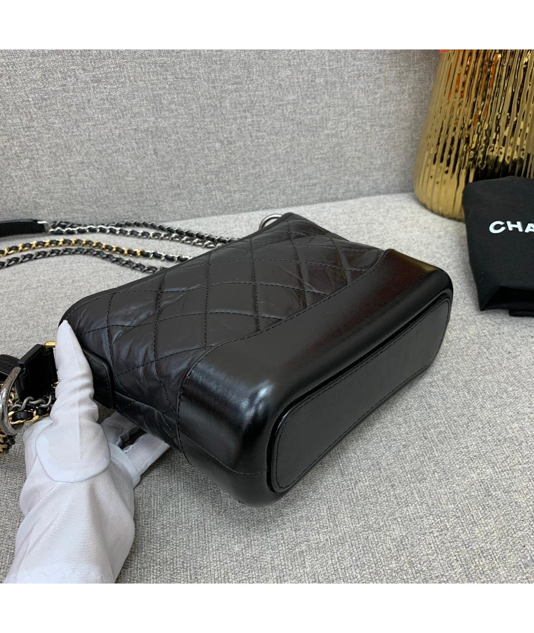 CHANEL Черная кожаная сумка через плечо, фото 4