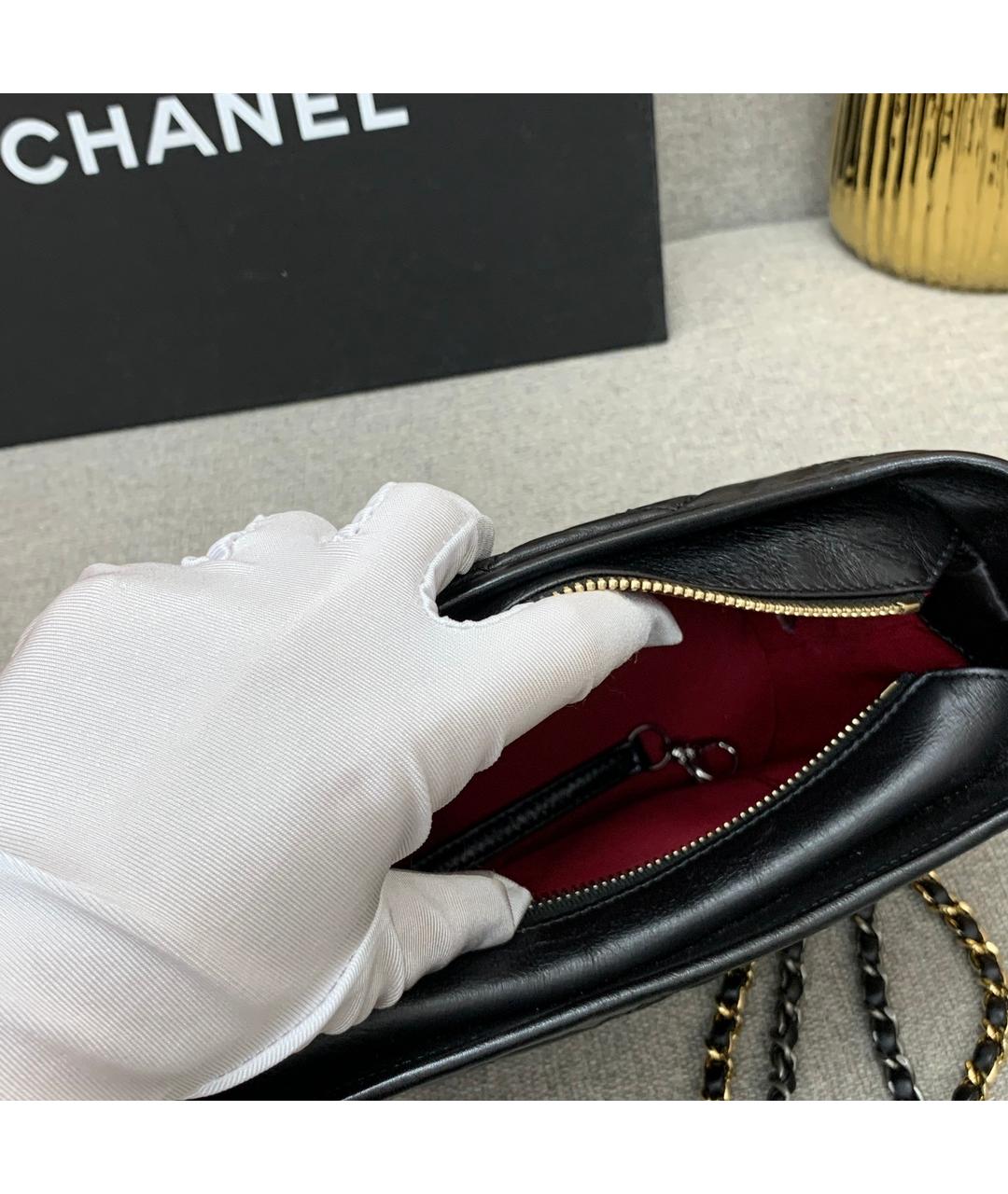 CHANEL Черная кожаная сумка через плечо, фото 6