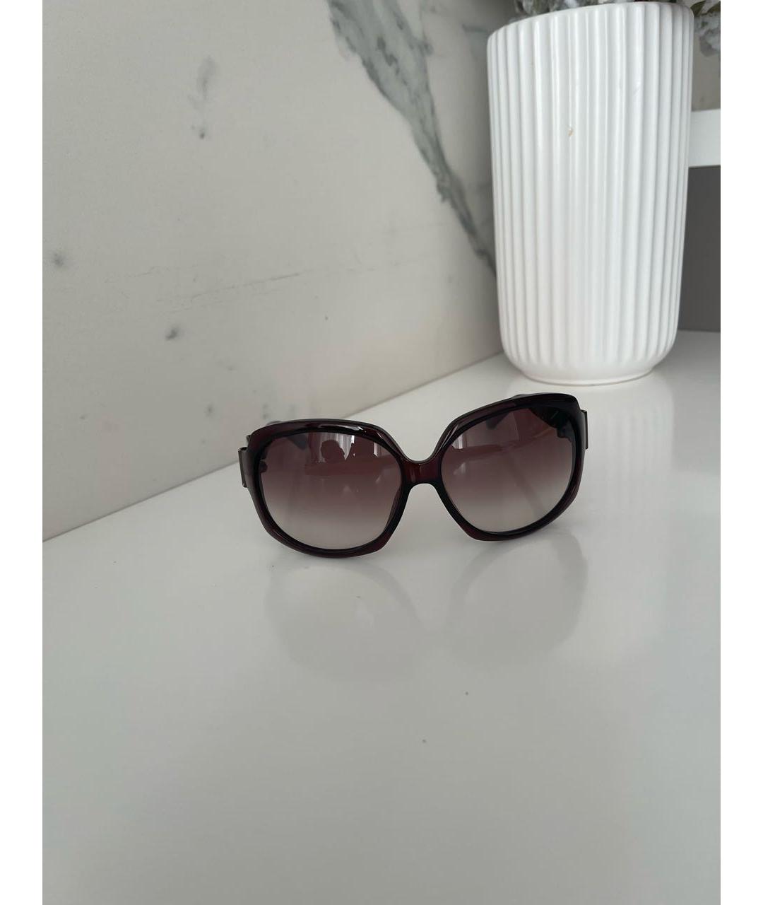 GUCCI Коричневые пластиковые солнцезащитные очки, фото 5