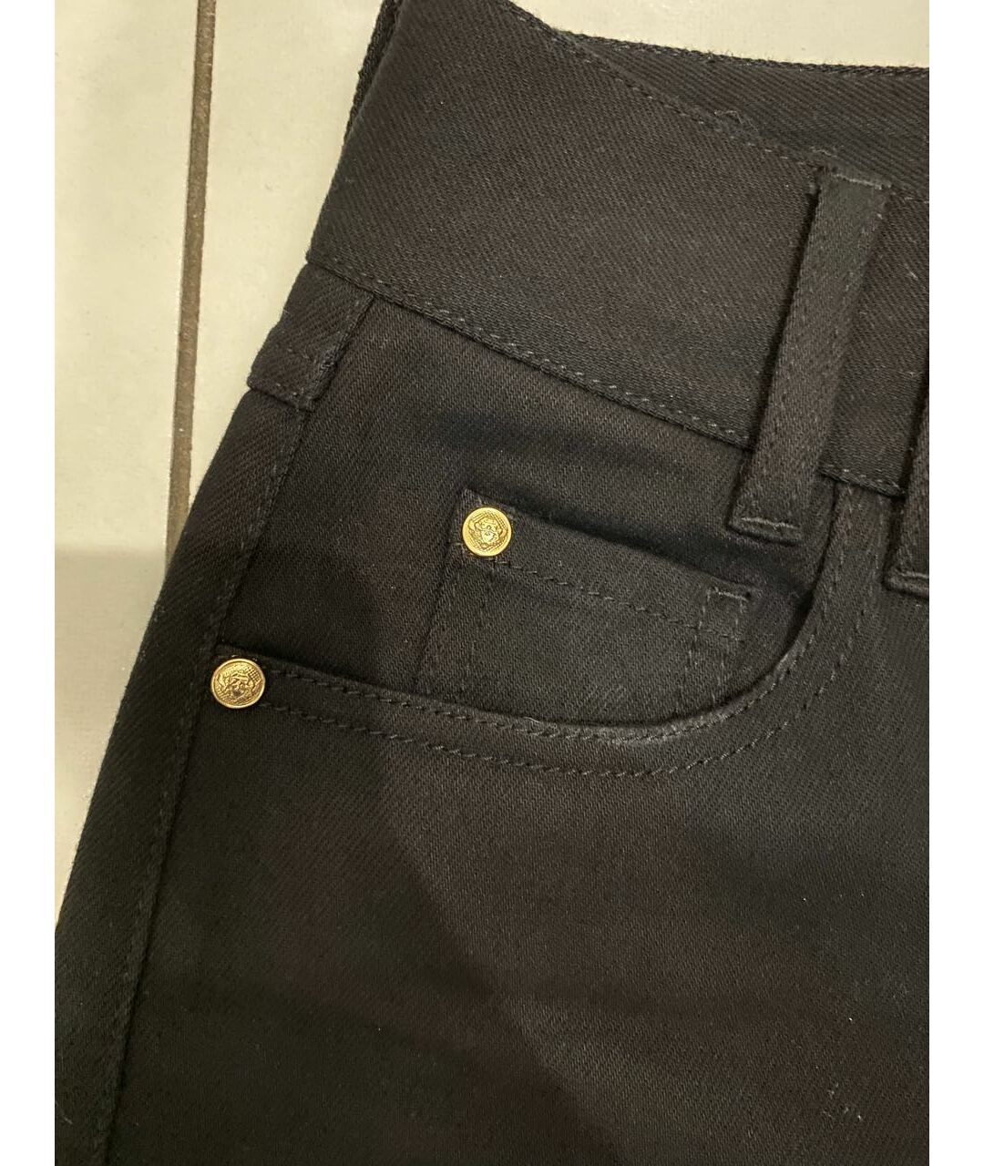 BALMAIN Черные хлопко-эластановые прямые джинсы, фото 4