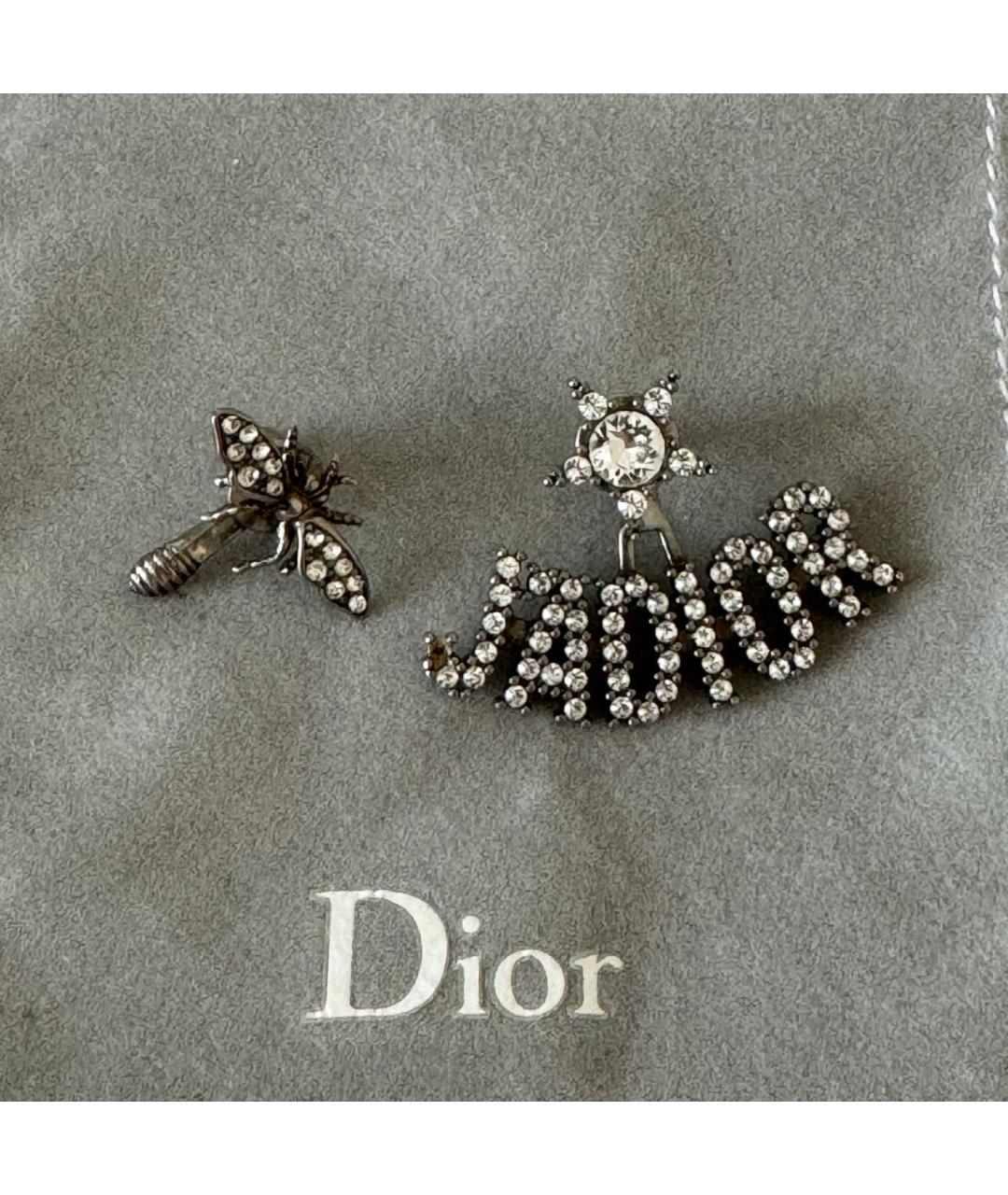 CHRISTIAN DIOR Серебряные металлические серьги, фото 2