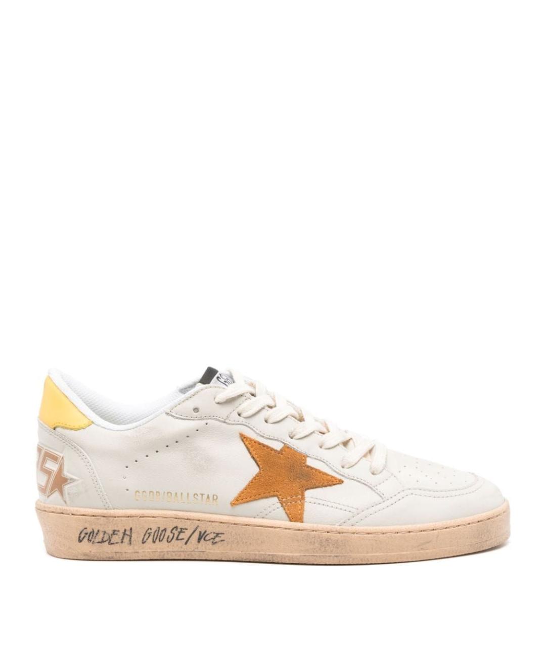 GOLDEN GOOSE DELUXE BRAND Белые кожаные низкие кроссовки / кеды, фото 1