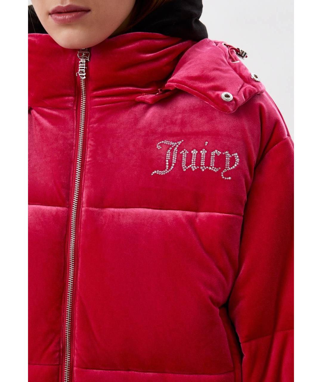 JUICY COUTURE Розовый велюровый пуховик, фото 4