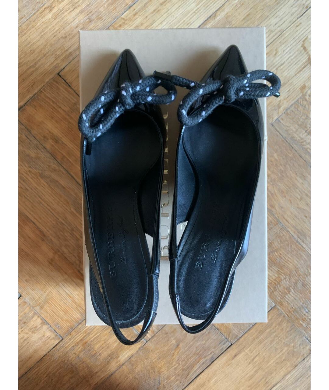 BURBERRY Черные туфли из лакированной кожи, фото 3