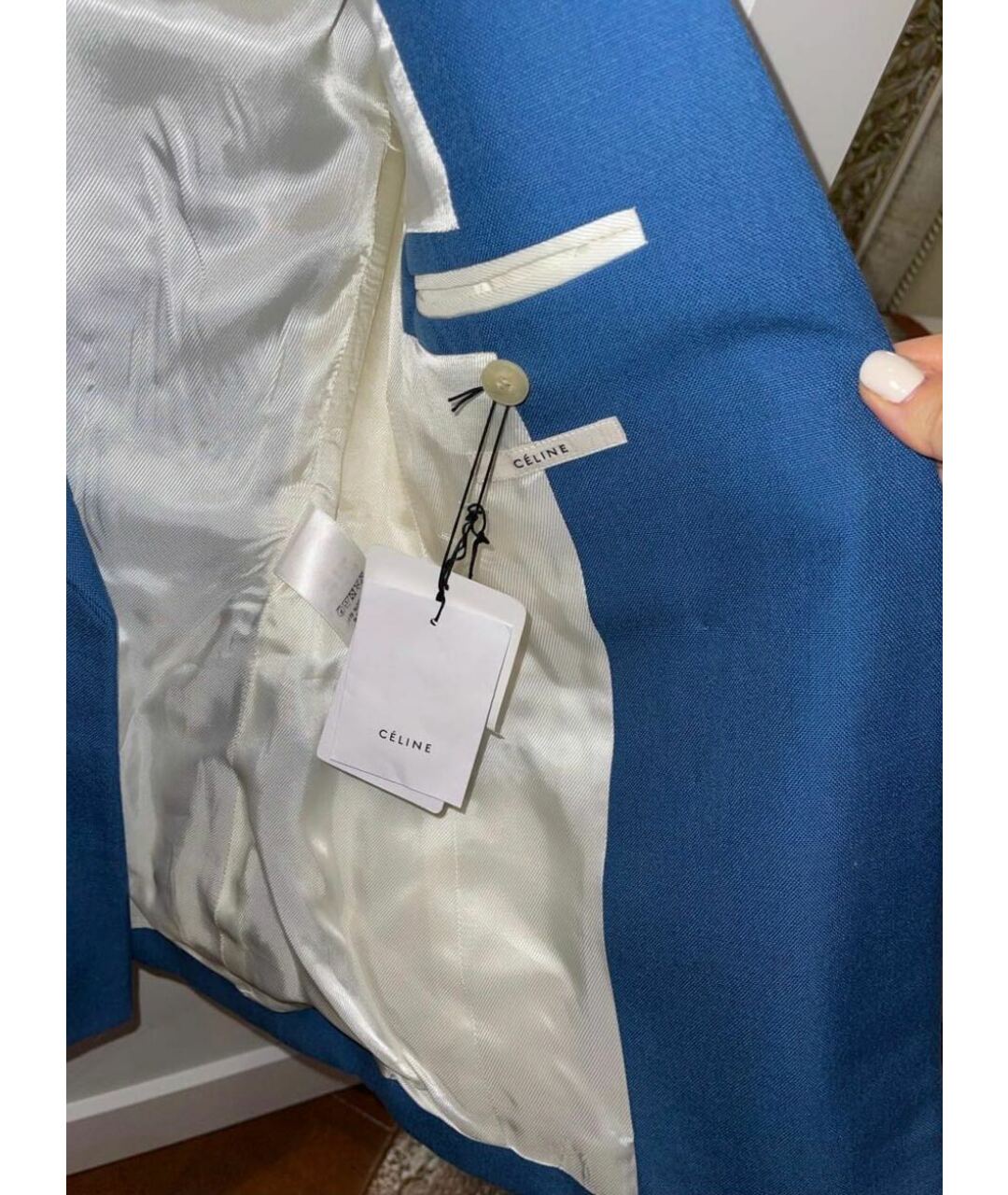 CELINE PRE-OWNED Синий льняной жакет/пиджак, фото 3
