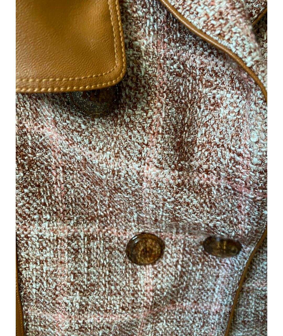 ELISABETTA FRANCHI Розовый твидовый жакет/пиджак, фото 4