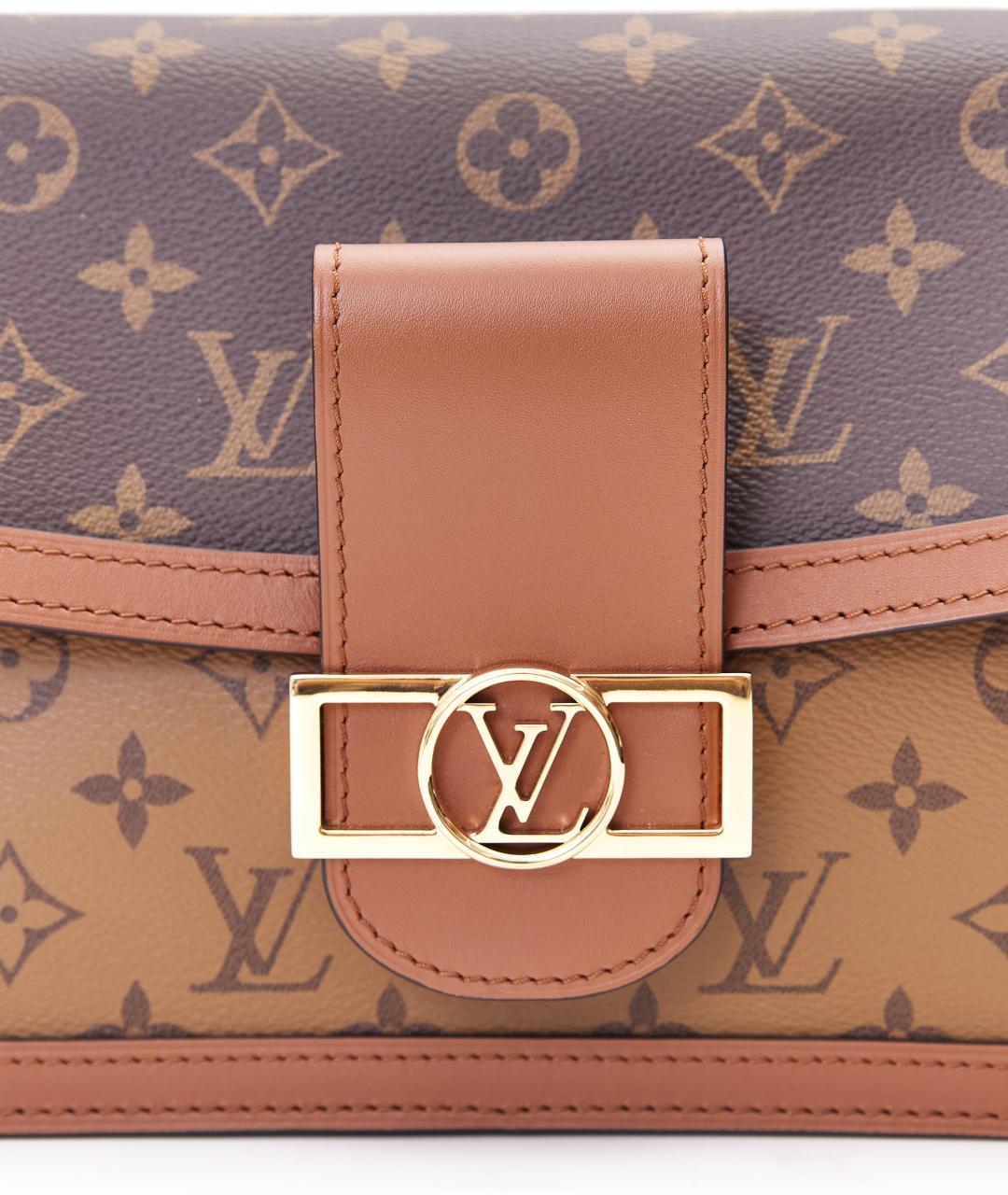 LOUIS VUITTON Коричневая кожаная сумка с короткими ручками, фото 5