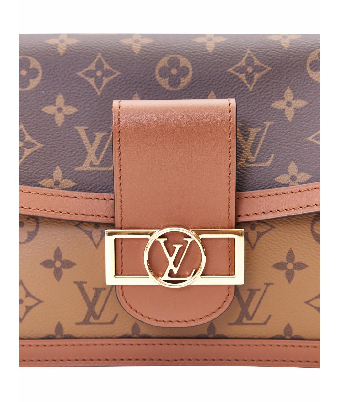 LOUIS VUITTON Коричневая кожаная сумка с короткими ручками, фото 15