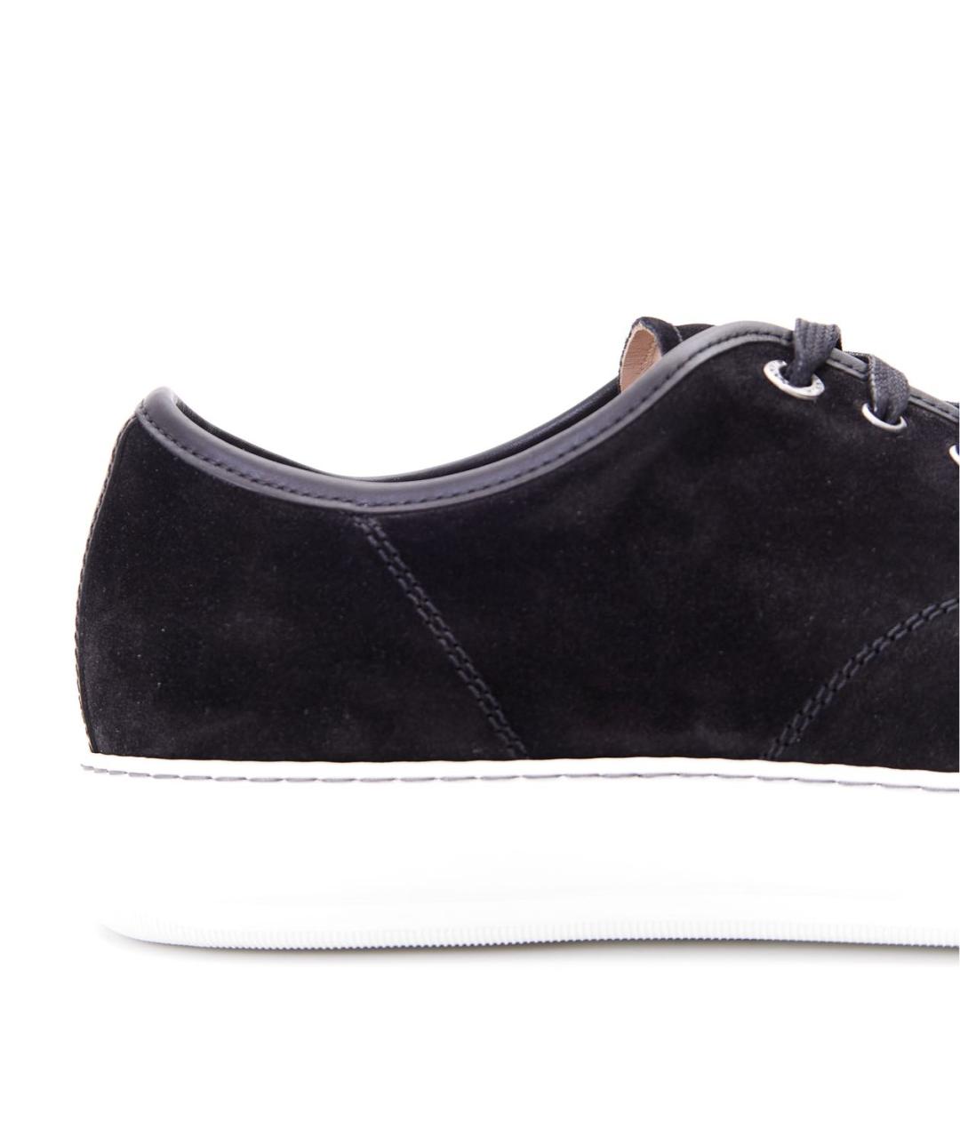 LANVIN Черные замшевые низкие кроссовки / кеды, фото 8