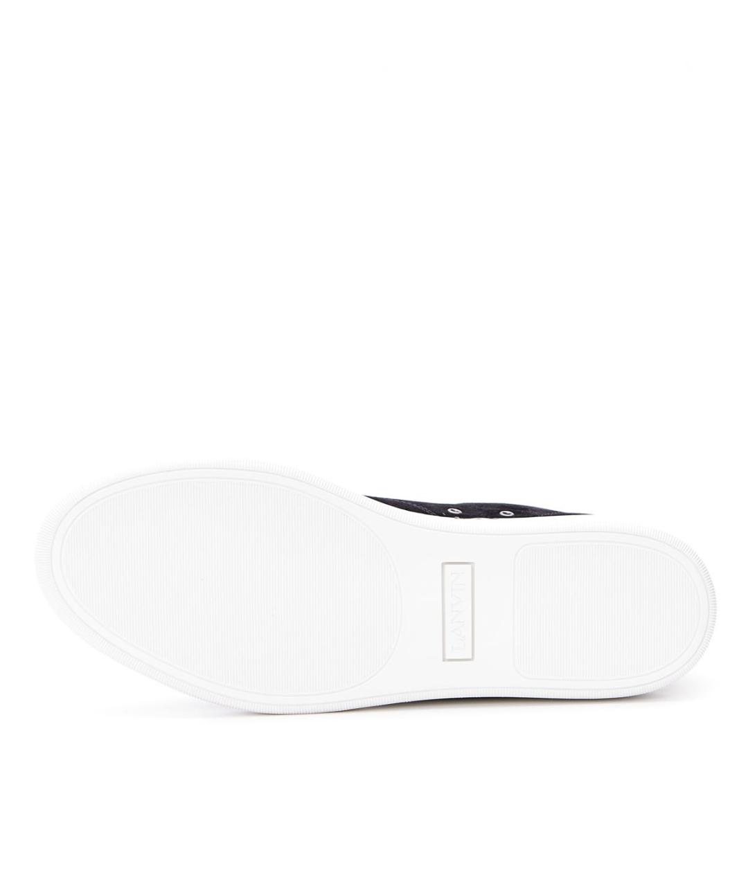 LANVIN Черные замшевые низкие кроссовки / кеды, фото 6