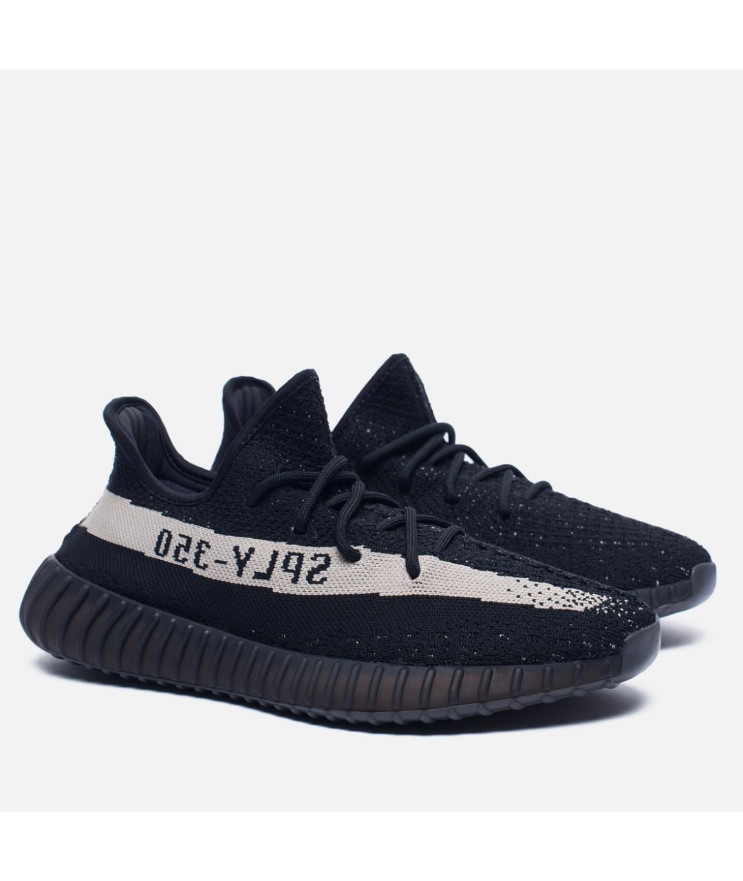 ADIDAS YEEZY Черные текстильные низкие кроссовки / кеды, фото 2