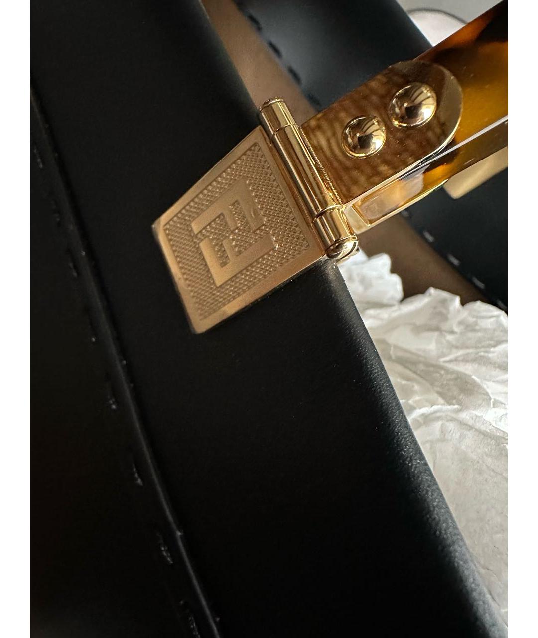 FENDI Черная кожаная сумка тоут, фото 8