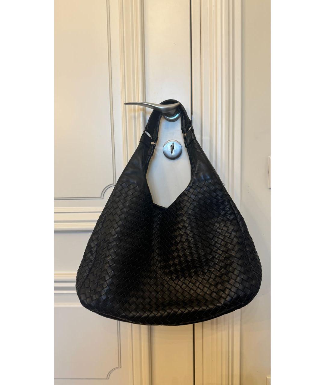 BOTTEGA VENETA Черная кожаная сумка тоут, фото 9
