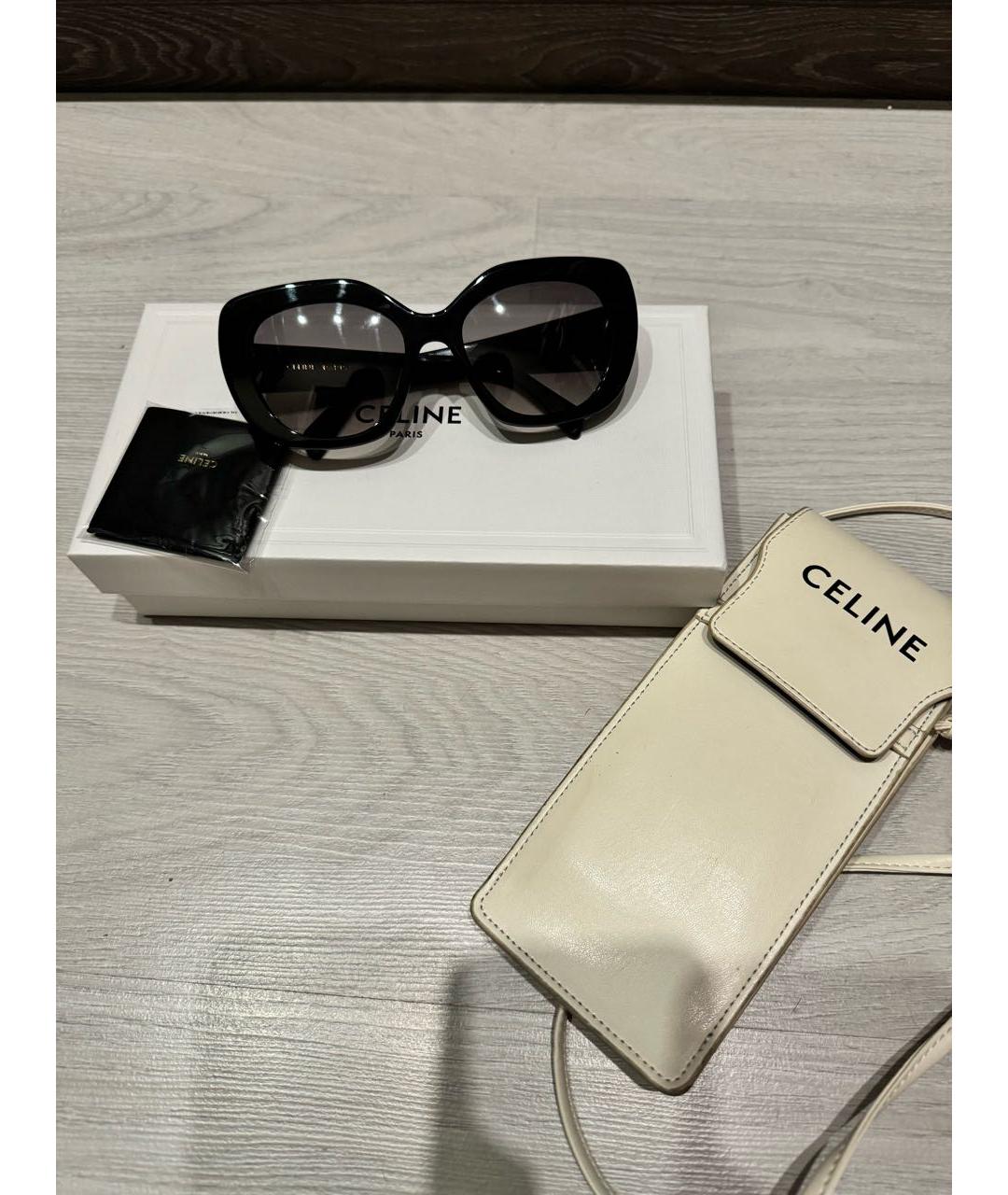 CELINE Черные пластиковые солнцезащитные очки, фото 4