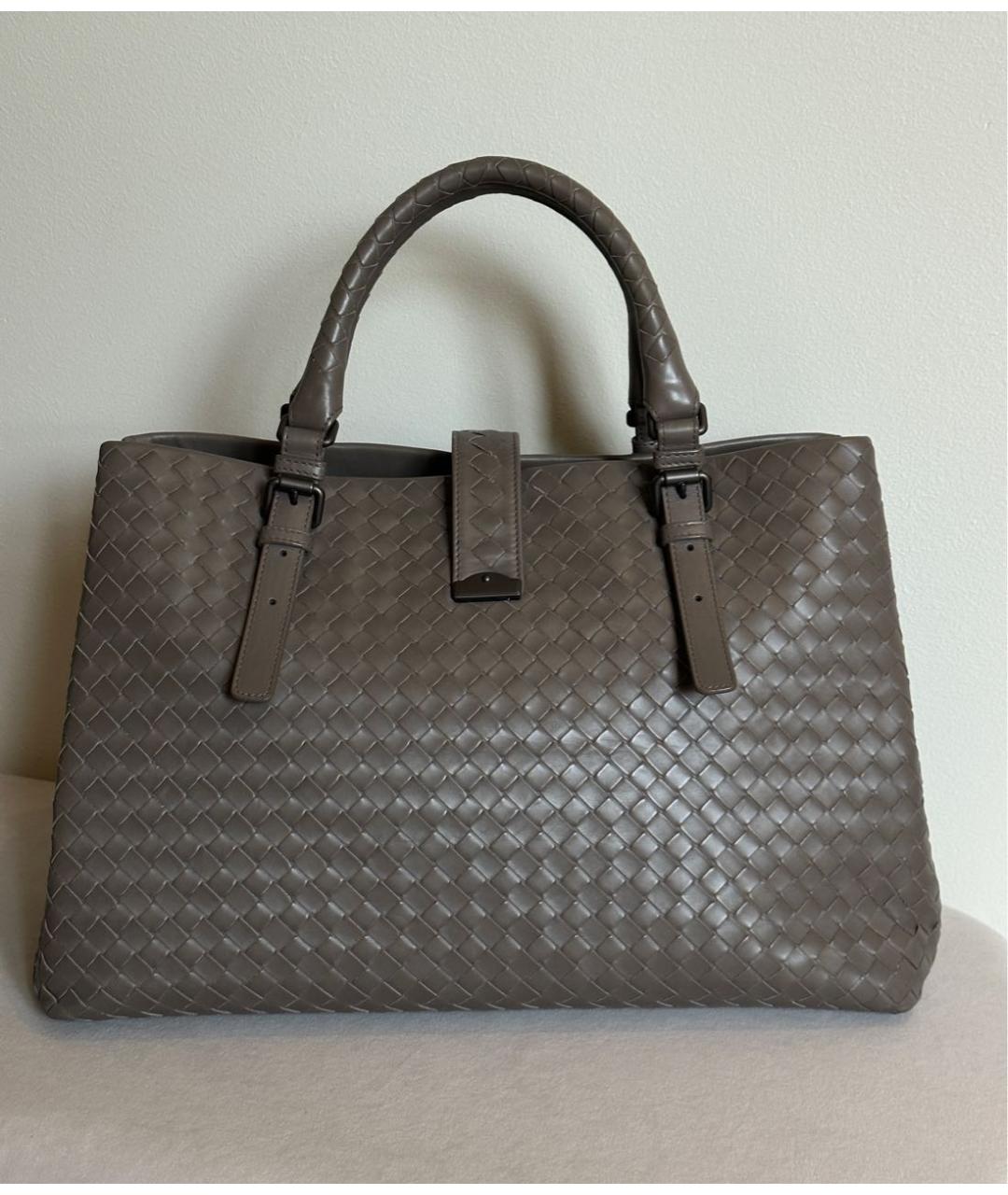 BOTTEGA VENETA Бежевая кожаная сумка с короткими ручками, фото 3