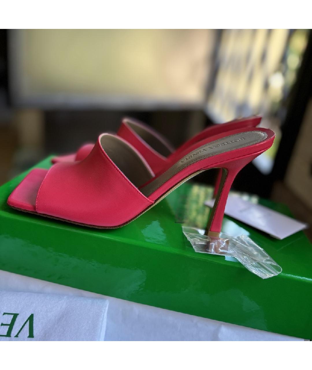 BOTTEGA VENETA Красные кожаные мюли, фото 9