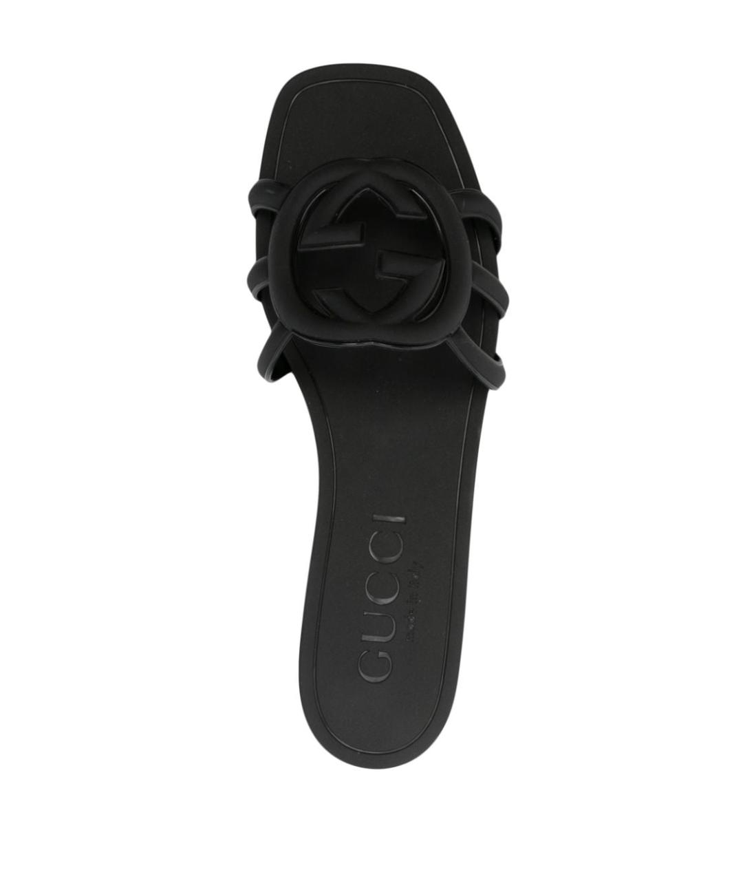 GUCCI Черные кожаные сандалии, фото 4