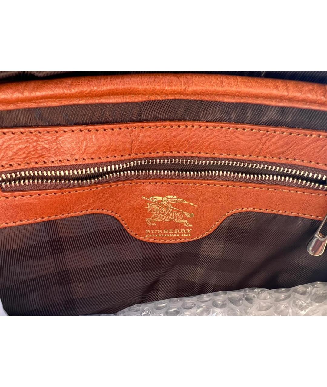 BURBERRY Оранжевая кожаная сумка через плечо, фото 4