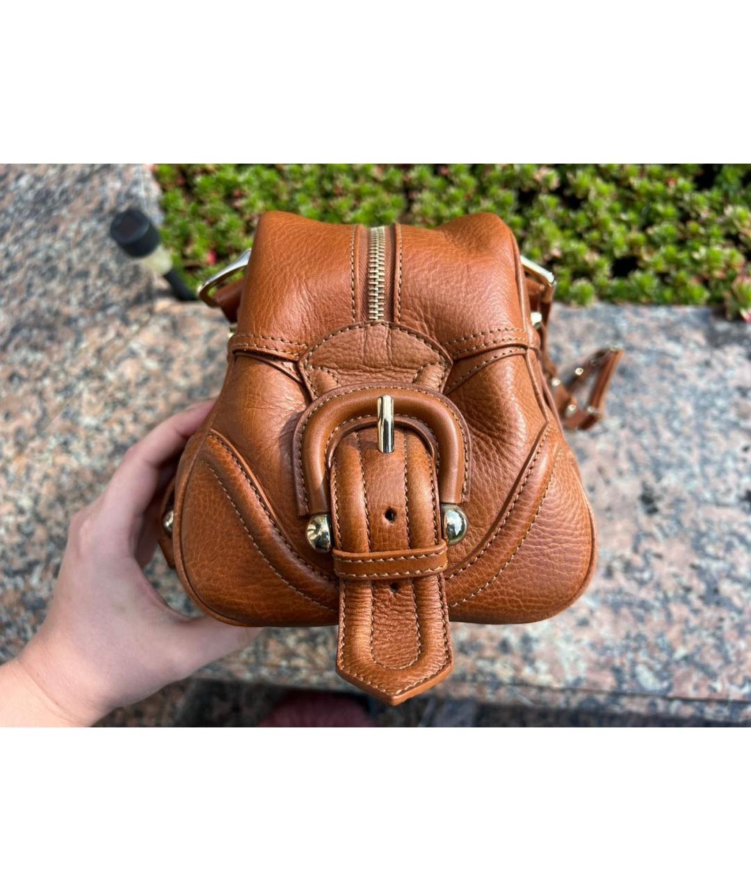 BURBERRY Оранжевая кожаная сумка через плечо, фото 2