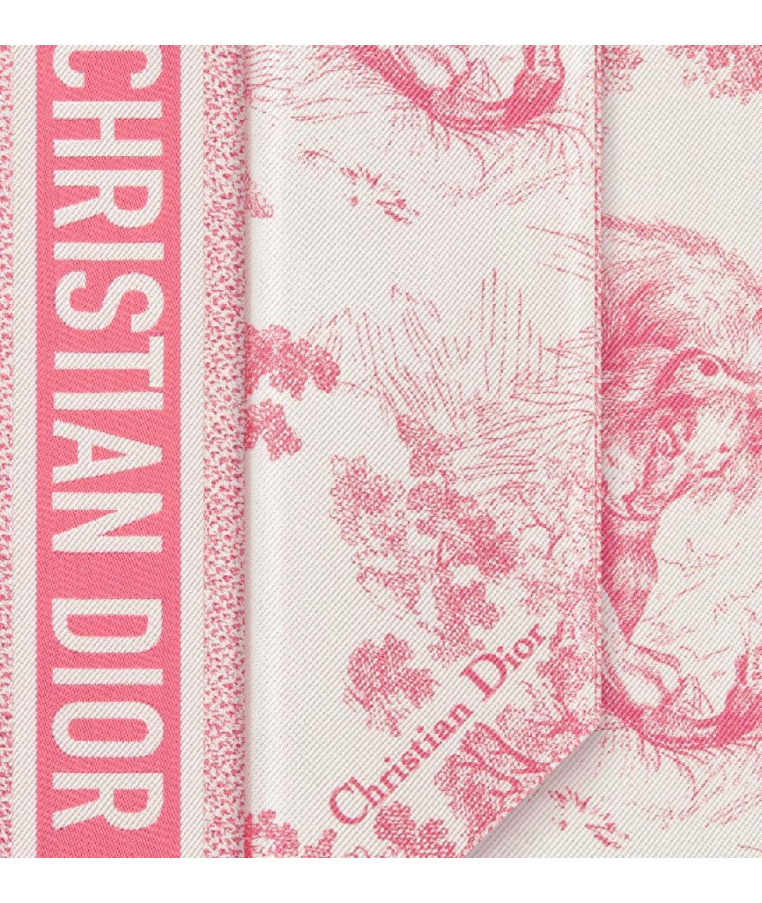 CHRISTIAN DIOR Розовый шелковый платок, фото 3