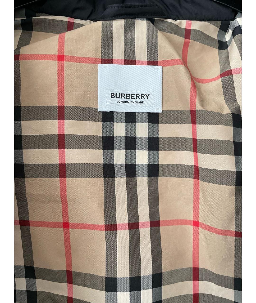 BURBERRY Черный полиэстеровый пуховик, фото 5