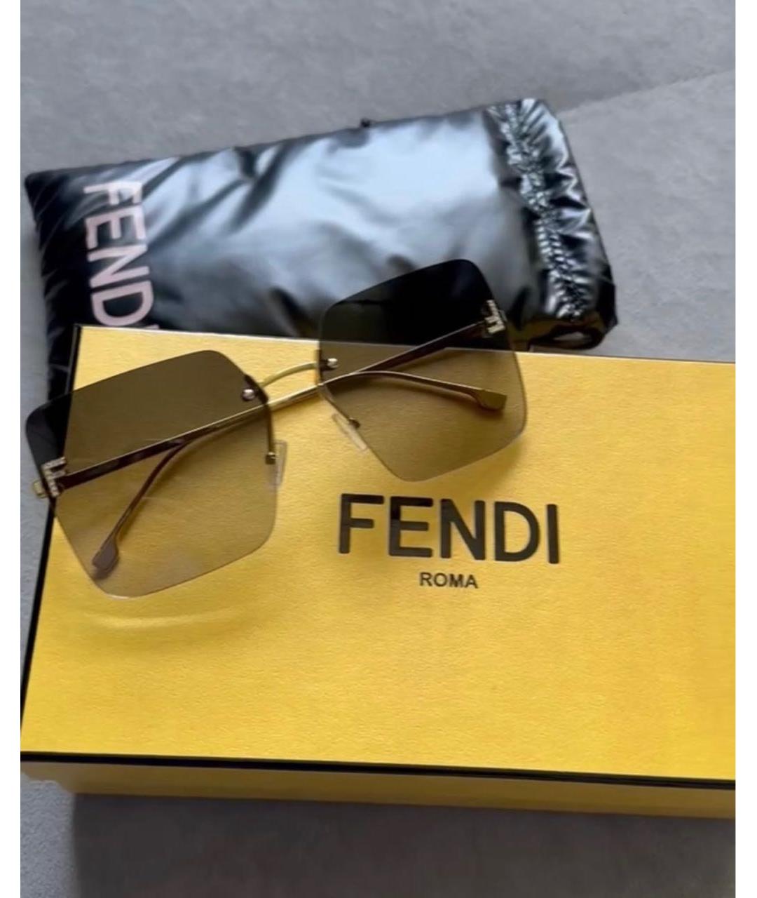 FENDI Металлические солнцезащитные очки, фото 4