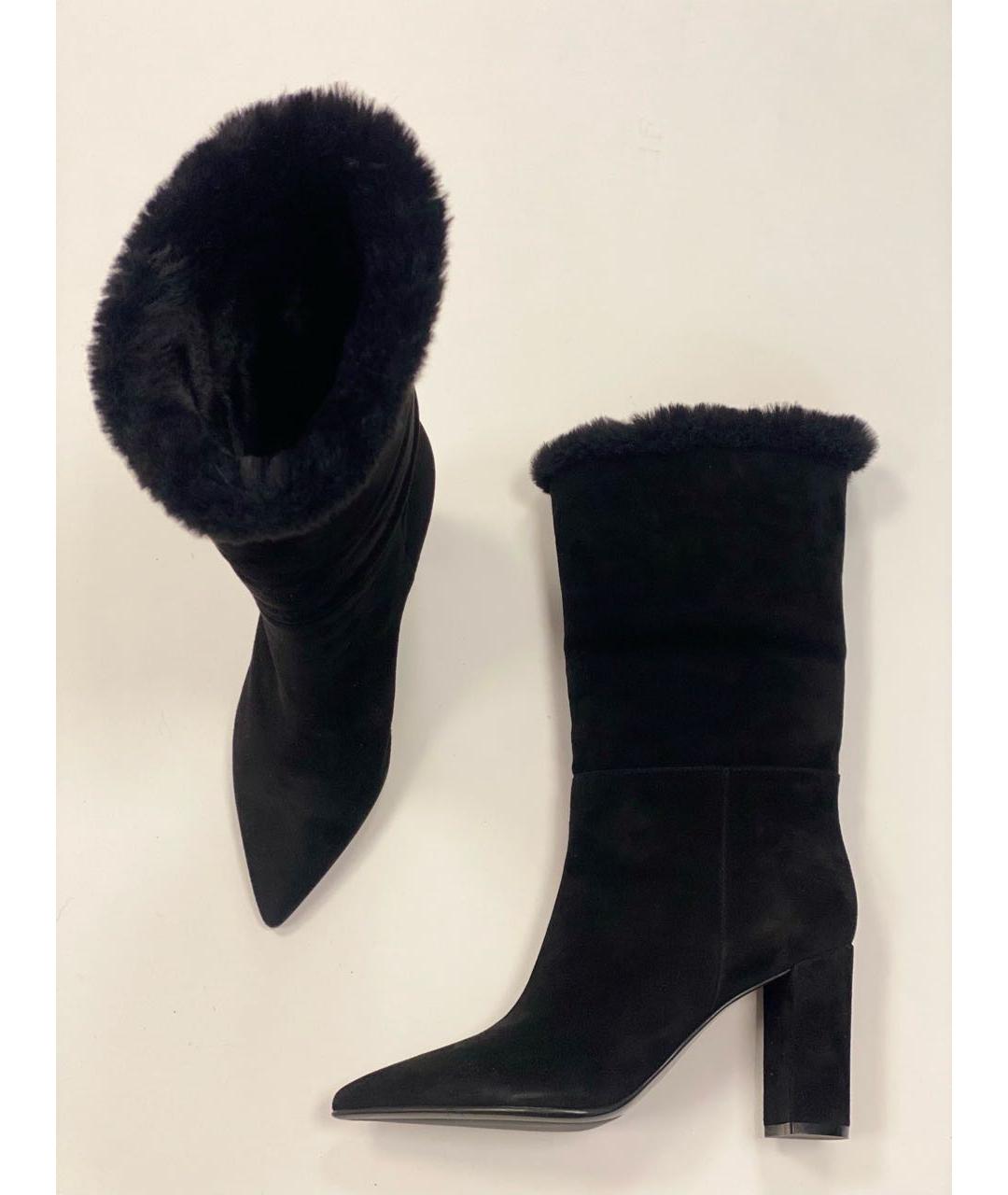 GIANVITO ROSSI Черные замшевые сапоги, фото 6