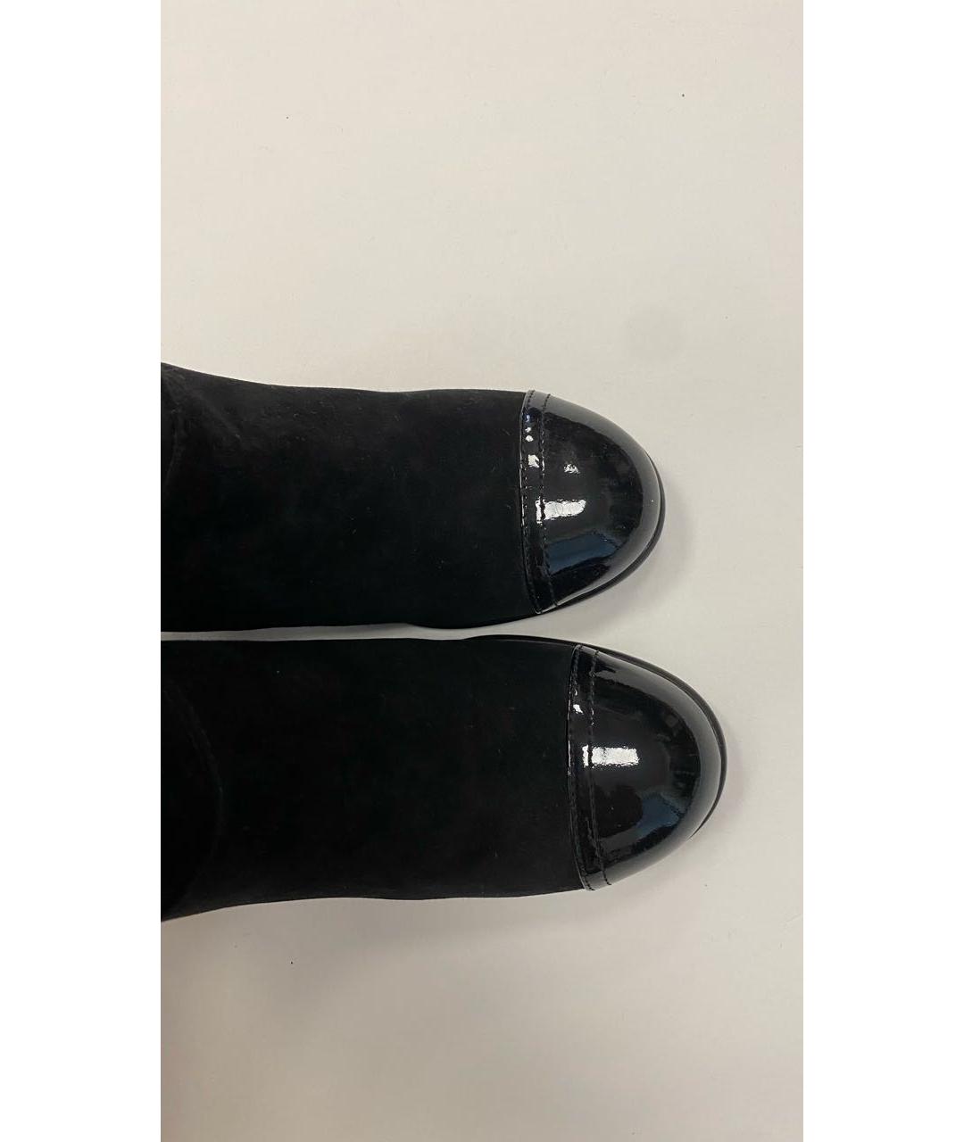 CHANEL Черные замшевые сапоги, фото 4