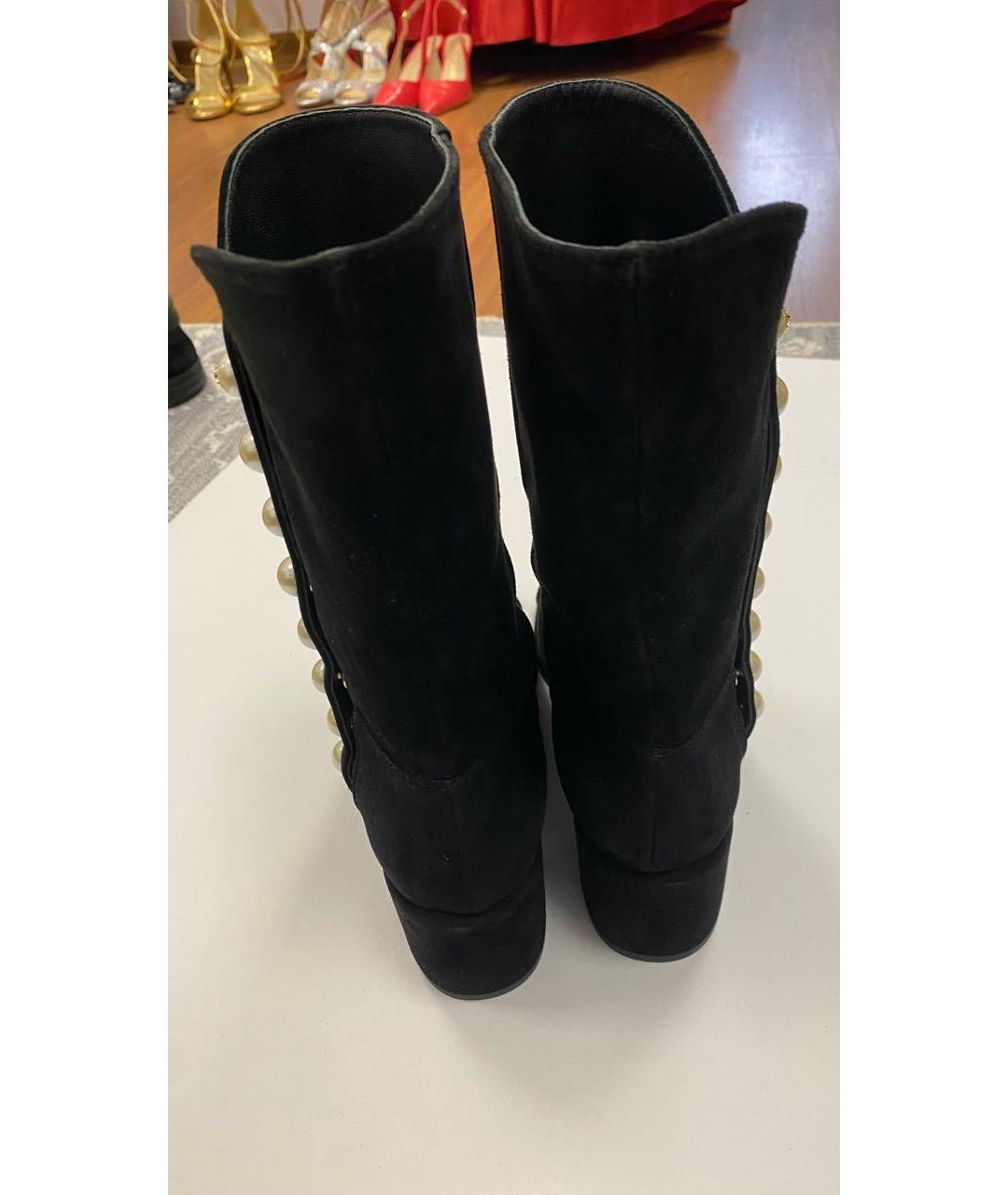 CHANEL Черные замшевые сапоги, фото 5