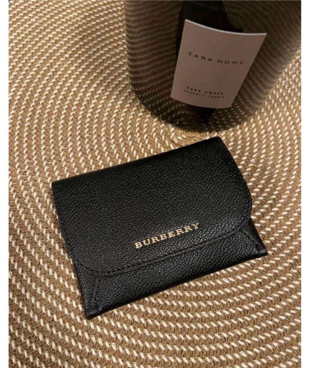 BURBERRY Черный кожаный кошелек, фото 2