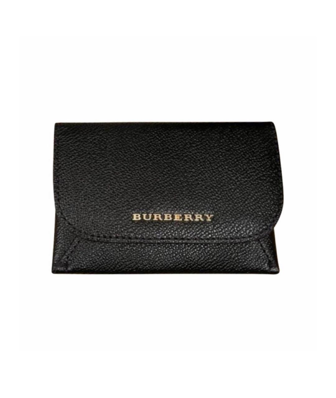 BURBERRY Черный кожаный кошелек, фото 1