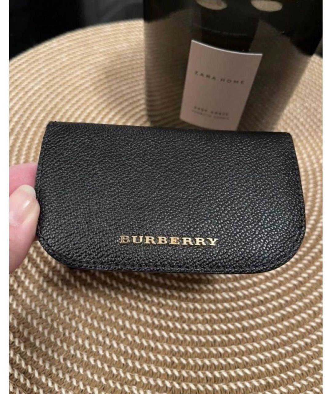 BURBERRY Черный кожаный кошелек, фото 8