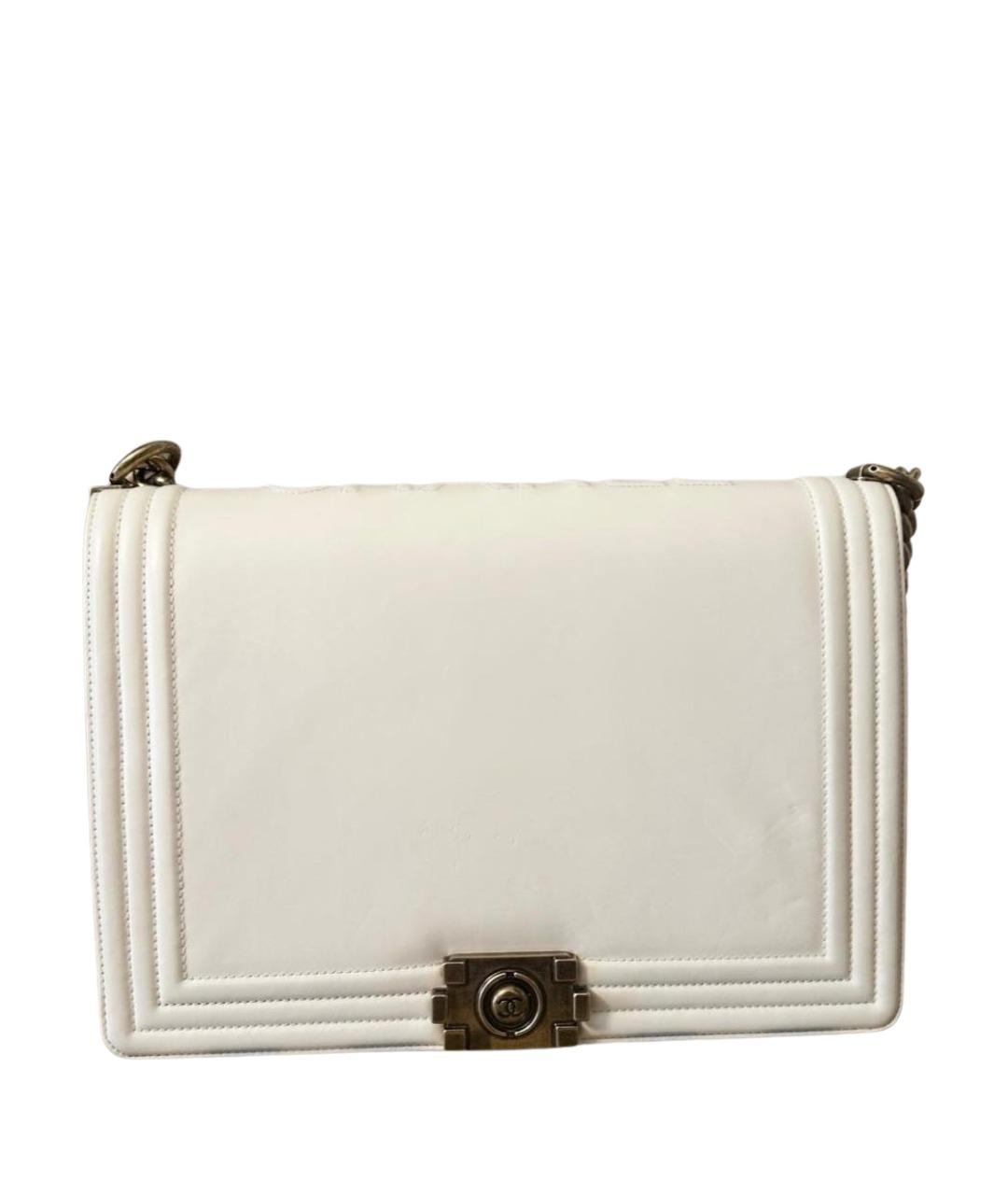 CHANEL Белая кожаная сумка через плечо, фото 1