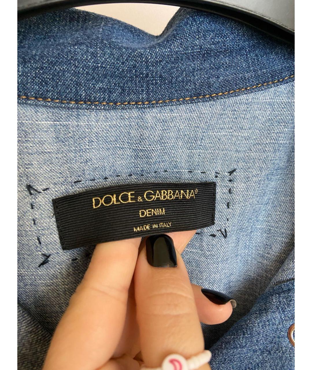 DOLCE&GABBANA Синее деним повседневное платье, фото 5