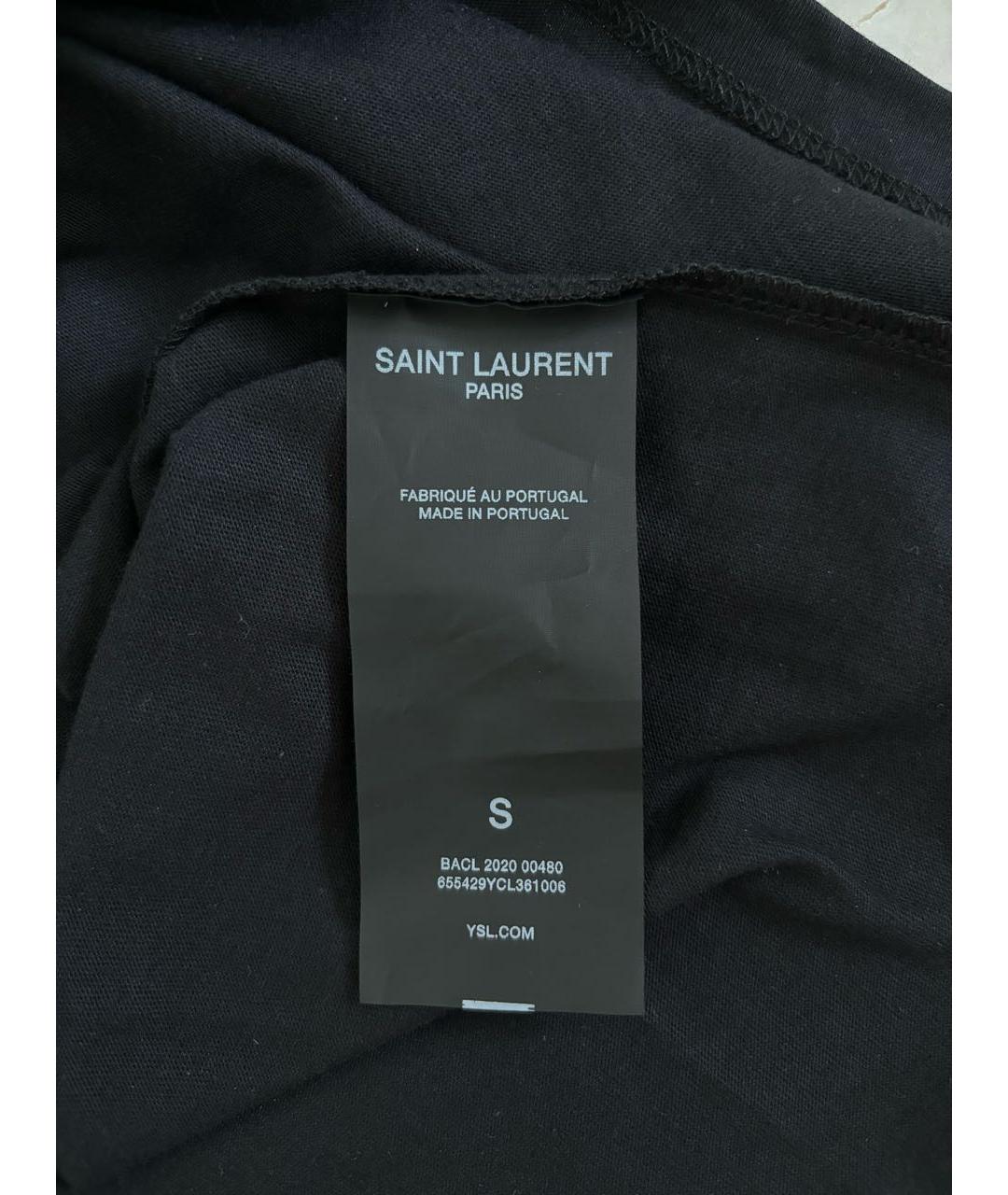 SAINT LAURENT Черная хлопковая футболка, фото 6