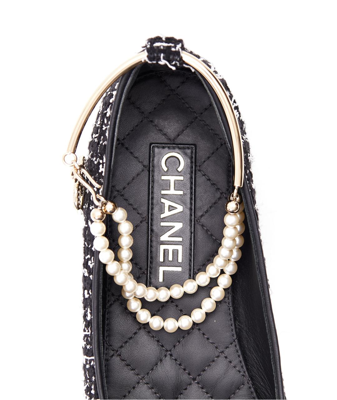 CHANEL Черные текстильные балетки, фото 5