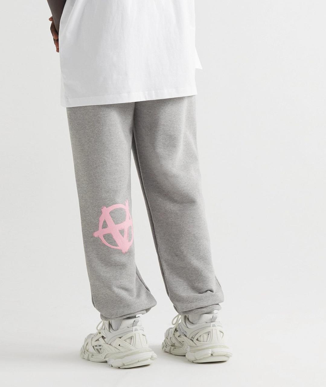 VETEMENTS Серые хлопко-эластановые повседневные брюки, фото 7