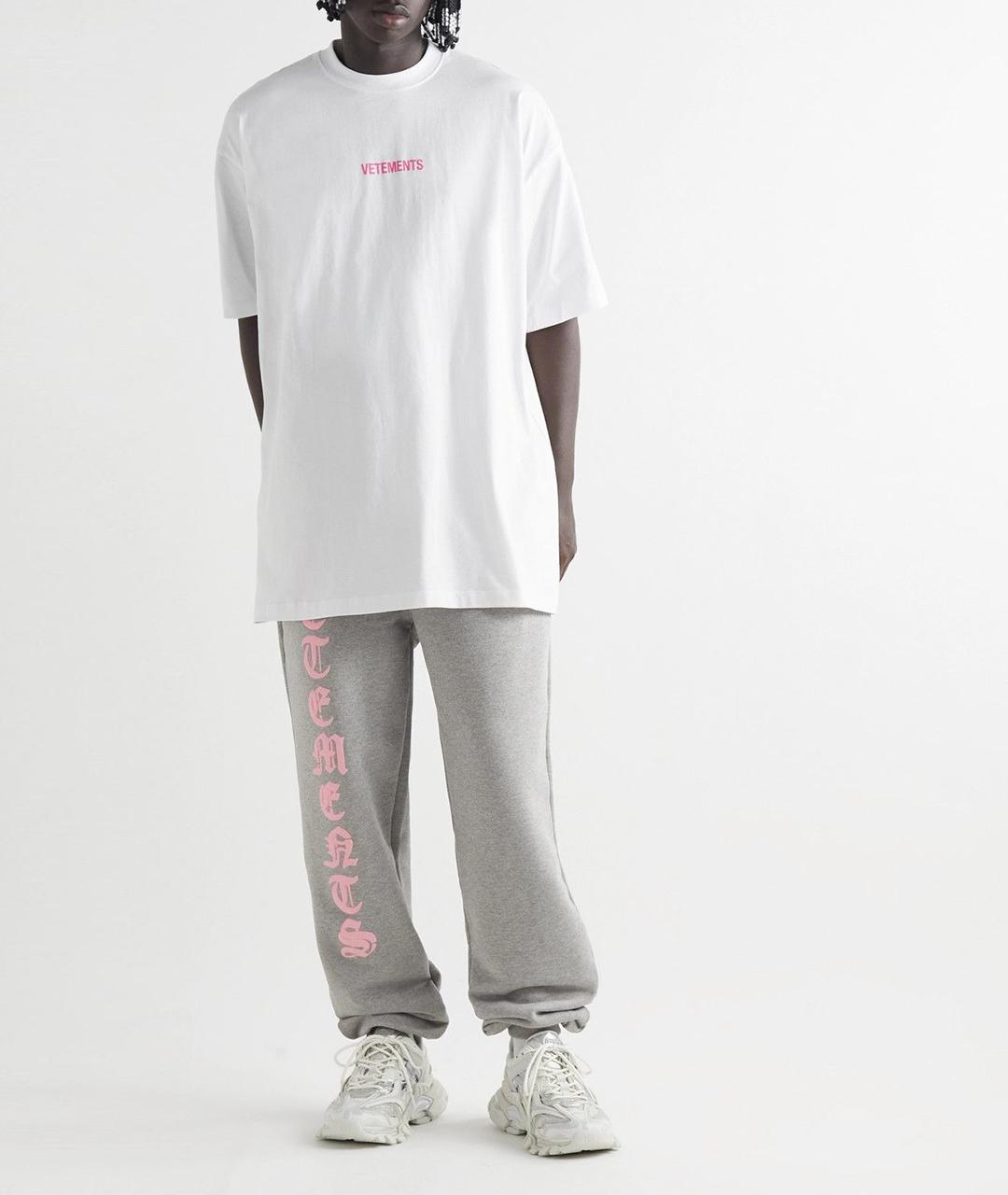 VETEMENTS Серые хлопко-эластановые повседневные брюки, фото 4