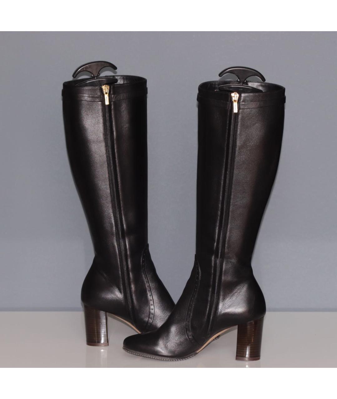 FERRAGAMO Черные кожаные сапоги, фото 8