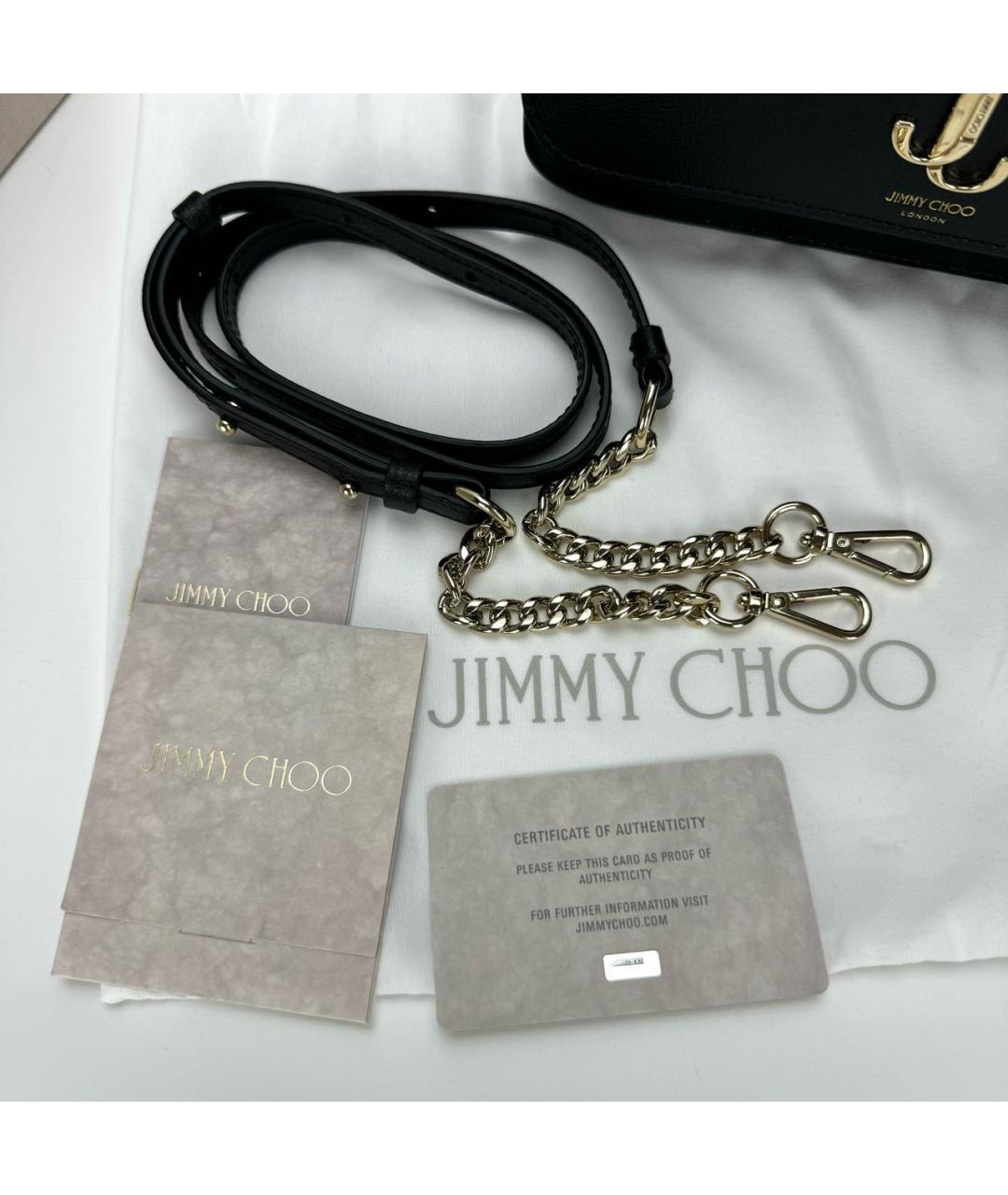 JIMMY CHOO Черная кожаная сумка через плечо, фото 2